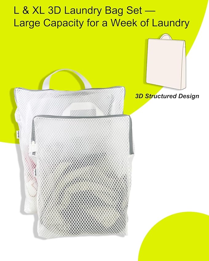2-Pack Hanging Laundry Bag for Washing Machine, Large & XL Mesh Laundry Bags - Image 4