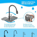 2 Pieces Kitchen Sink Splash Guard 8.3" Mini Sink Faucet Mat Faucet Handle Drip - Image 2