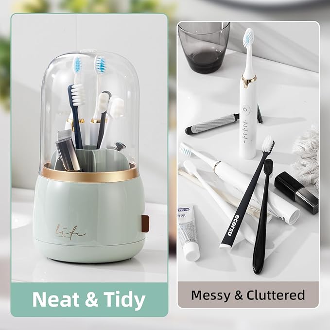 Toothbrush Holders for Bathrooms, Rotating 7 Slots Electric Toothbrush Holders - Image 7