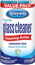 Sprayway Glass Cleaner Foaming Aerosol Spray, Streakless, Fast-Acting | Cleans by Sprayway