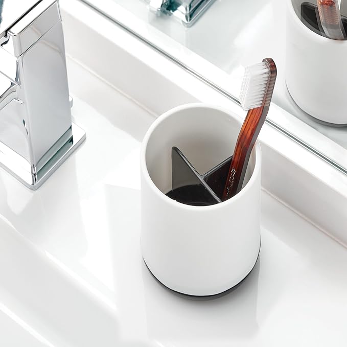 iDesign Toothbrush Holder with 3 Divided Sections - Image 4