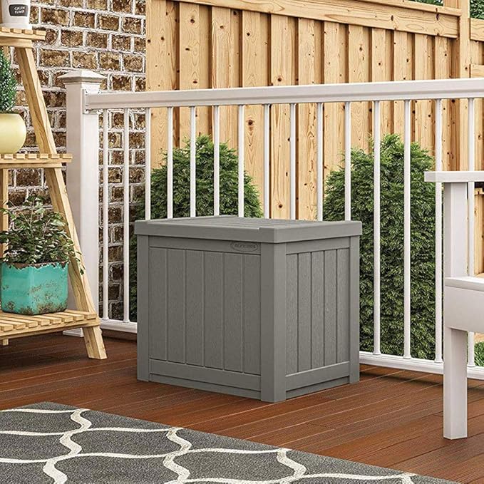 Suncast SS500ST 22 Gallon Small Resin Outdoor Patio Storage Deck Box (4 Pack) - Image 3