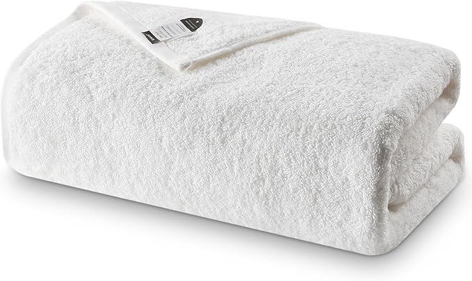 SEMAXE White Bath Towel for Bathroom, 100% Cotton Towel by SEMAXE