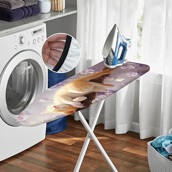 Nuxovilar Sleeping Orange Kitten Among Blossoms Ironing Board Cover, This Cover - Image 6