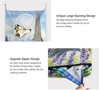 Hanging Laundry Hamper with Stainless Steel Hooks, Oxford Fabric Printing Door - Image 4