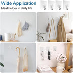 30 Pack Wall Heavy Duty 13lb Self Adhesive Hooks Waterproof Oilproof Hanging - Image 3