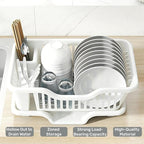 2-Piece Plastic Dish Drying Rack, Heavy Duty Sink Set Dish Rack - Image 5