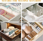 8 Pack 4" High Drawer Dividers, Dresser Drawer Organizer, Warm White Drawer - Image 7