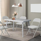 VINGLI 4 Pack Folding Chairs with Padded Seats, Metal Frame with Pu Leather Seat & Back, Capacity 350 lbs, White - Image 2