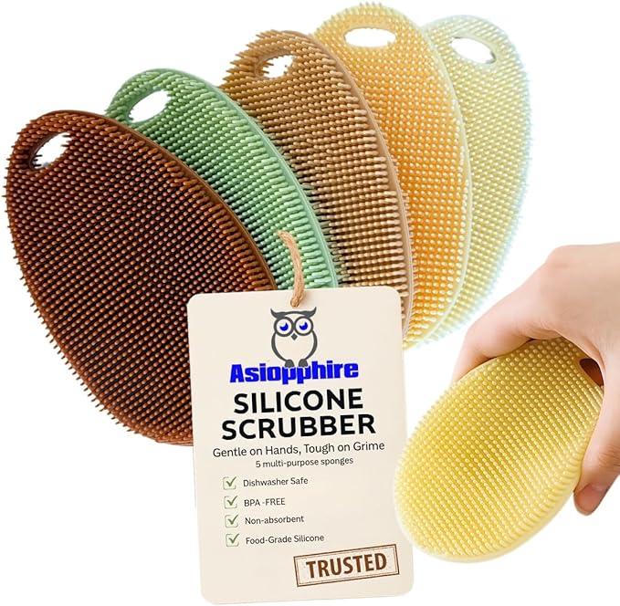 Silicone Sponge Dish Scrubber by Asiopphire