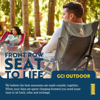 GCI Outdoor Roadtrip Rocker Camping Chair | Portable, Folding Rocking Chair with Solid, Durable Armrests, Drink Holder & Comfortable Extended Backrest — Hunter Green - Image 6