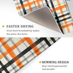 Fall Orange Black Buffalo Plaid Dish Drying Mat 18 x 24 Inch - Image 3