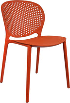 2xhome Patio Dining Chair | Modern Stackable Outdoor Pool Side Chair | Weather Resistant Plastic for Yard, Porch, Balcony, Kitchen, Orange, Single, Set of 1 - Image 10