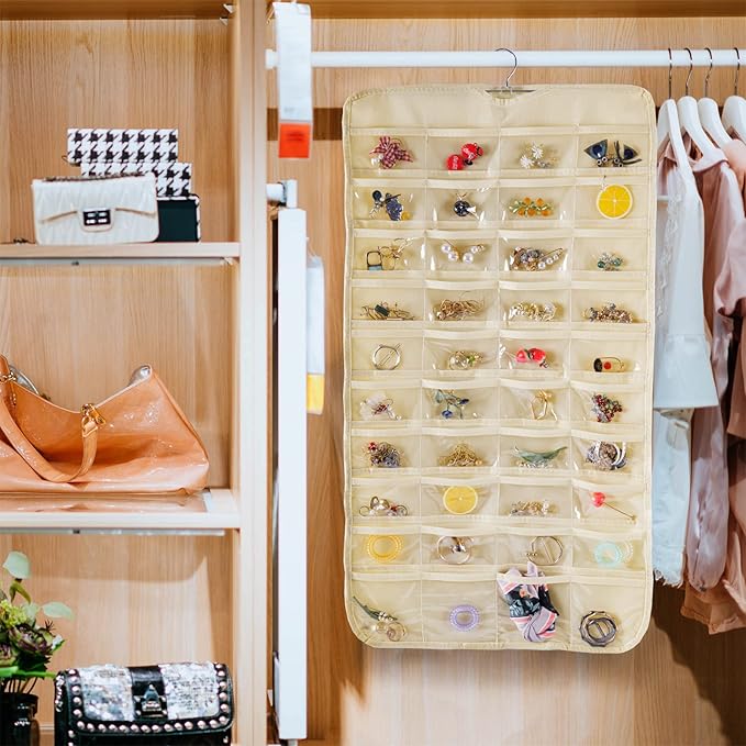 Bloss Hanging Jewelry Organizer 80 Pockets Hanging Double-Side Jewel Hanger - Image 4