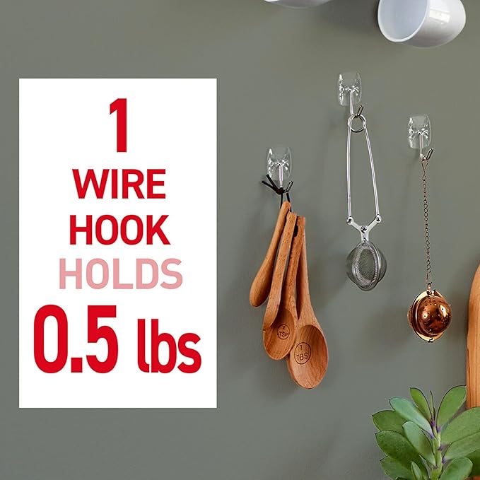 Command Small Clear Wire Toggle Hooks, Damage-Free Adhesive - Image 5