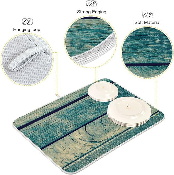 Super Absorbent Dish Drying Mat, Microfiber Fast-Drying Dish Mat, Kitchen Dish - Image 4