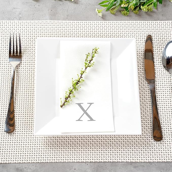 Luxenap 15.8 X 7.9 Inch Linen-Feel Guest Towels, 50 Lettered Hand Towels - Image 4
