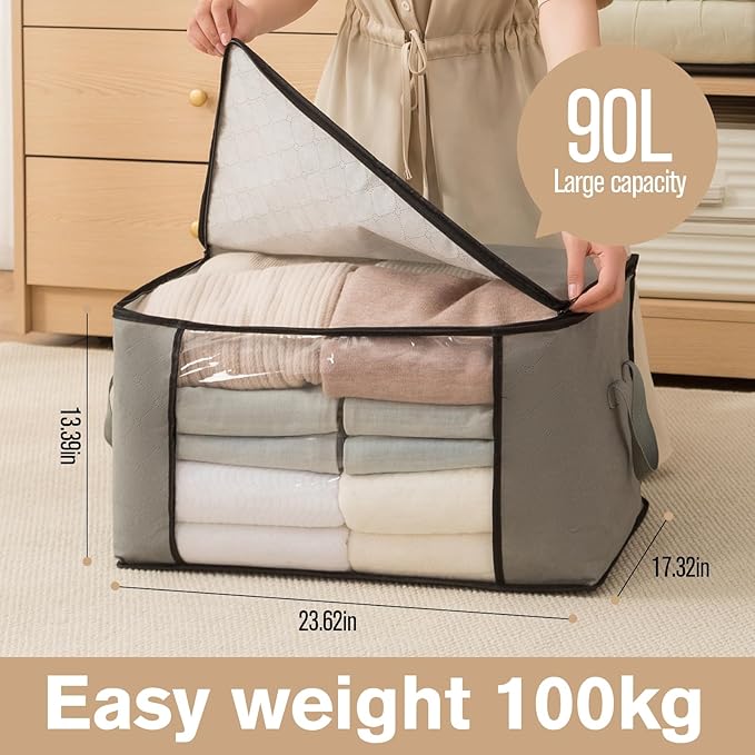 Large Storage Bags, Clothes Storage Bins Foldable Closet Organizers Storage - Image 6
