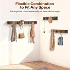 4 Pack Coat Rack Wall Mount, Rustic Coat Hooks Wall Mounted - Image 4