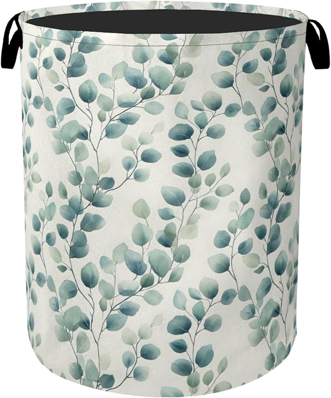 Sage Green Plant Large Clothes Hamper Bag by Gearsly