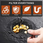 2 Pcs Black Stainless Steel Mesh Sink Drain Strainer, 4.45" Top/2.95" Kitchen - Image 4