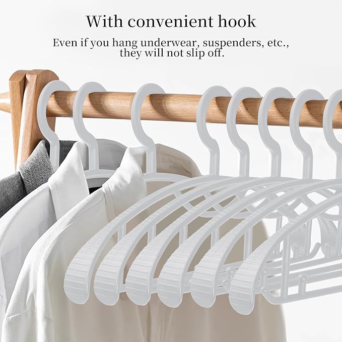 Plastic Clothes Hanger, Extra Thick Plastic Wide Shoulder Adult Slip Resistant - Image 3