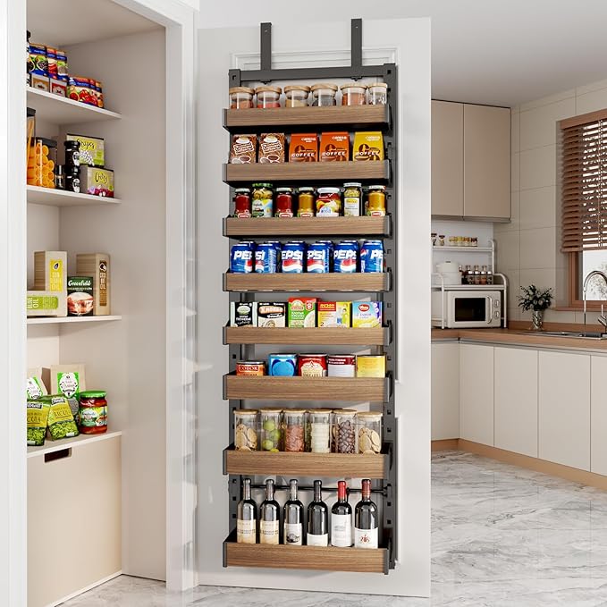 8-Tier Over The Door Pantry Organizer, Heavy-Duty Metal Wall Mount or Hanging - Image 4