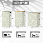 BALEINE Laundry Hamper with Lid, Tall Laundry Baskets with Bamboo Pull Handles - Image 2