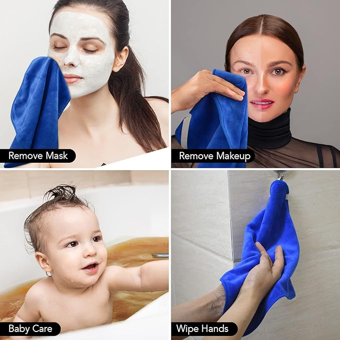 SINLAND Microfiber Facial Cloths Fast Drying Washcloth 12inch x 12inch - Image 6