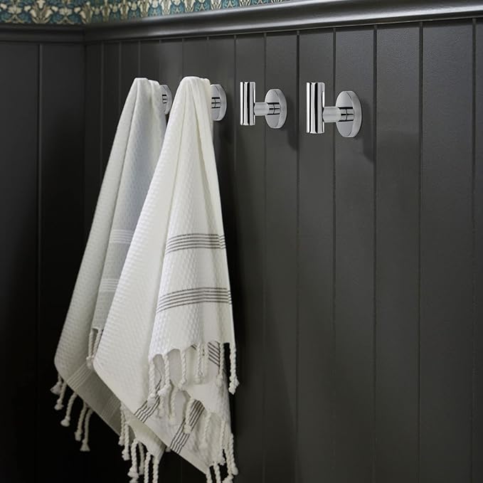 TUNNY 3 Pack Round Bathroom Towel Hooks - Image 4