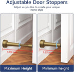4Pcs Adjustable Door Stoppers for Bottom of Door, 3.07-4.45 in Aluminum Bronze - Image 2