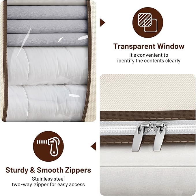 SLEEPING LAMB 170L Huge Blanket Storage Bag, Sturdy Oxford Fabric Comforter - Image 6