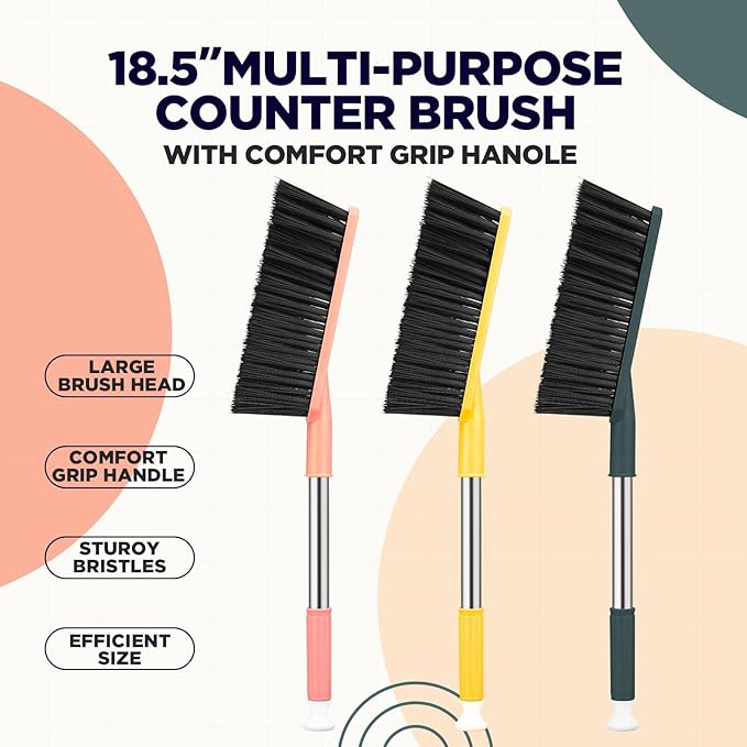 6 Pcs 17'' Hand Broom Brush Dust Brushes Soft Bristle Cleaning Brushes Handheld - Image 7