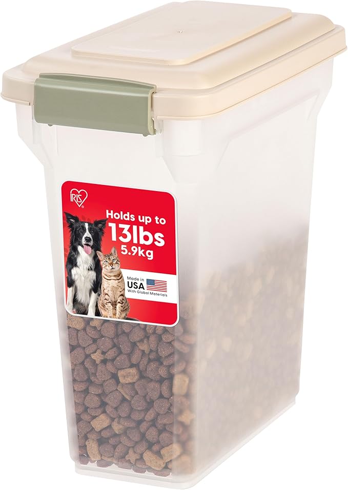IRIS USA Dog Food Storage Container, Airtight Lid, Versatile Pet Food Bin by IRISUSA