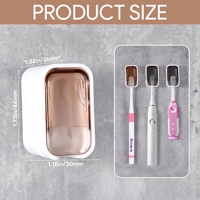 4 PCS Toothbrush Holder Wall Mounted - Image 2
