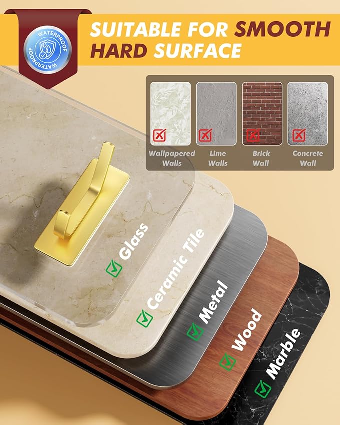 Auxmir 5 Pack Self Adhesive Hooks - Image 6