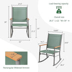 Shintenchi 2 Pcs Outdoor Rocking Chairs Set,Upgraded High Back Patio Rocking Chairs Set,Breathable Textilene Fabric Rocking Chair for Porch,Patio,Garden,Balcony(Green) - Image 3