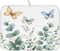 Spring Eucalyptus Green Leaf Dish Drying Mat by ALAZA