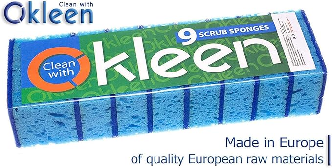Blue Multi Use Scrub Sponges. Made in Europe. 9 Pack - Image 2