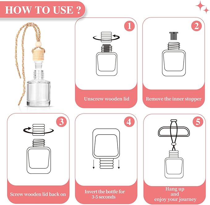 6 Pack Car Air Freshener, Long Lasting Natural Essential Oil Fragrance Diffuser - Image 8