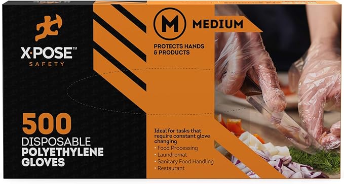 Xpose Safety Clear Disposable Poly Gloves - Image 2