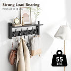 Coat Rack Wall Mount with Shelf, 17.1 Inch Coat Hanger Walls Mounted, Hat Rack - Image 2