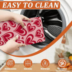 Red Hearts Dish Drying Mat for Kitchen Counter Microfiber Absorbent Dish - Image 4