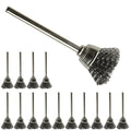 15pcs Cup Shape 15mm Stainless Steel Wire Brush Rust Removing and Polishing by ZZHXSM