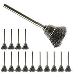 15pcs Cup Shape 15mm Stainless Steel Wire Brush Rust Removing and Polishing by ZZHXSM