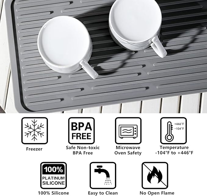 Dish Mat Silicone Dish Drying Mats Works - Image 3
