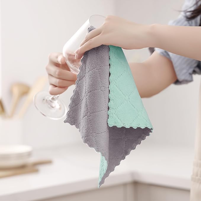 Homaxy 12 Pack Kitchen Cloths Dish Towels, Super Soft and Absorbent Dish Cloths - Image 5