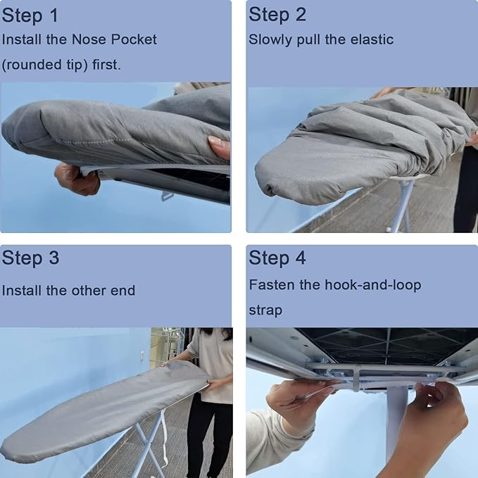Ironing Board Cover and Pad, Thick Padding, Elastic Edge, Silicone Coated - Image 6