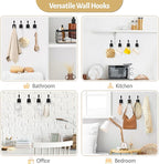 VIS'V Coat Hooks Wall Mount, Metal Self Adhesive 3 Prong Coat Hanger Hooks - Image 7