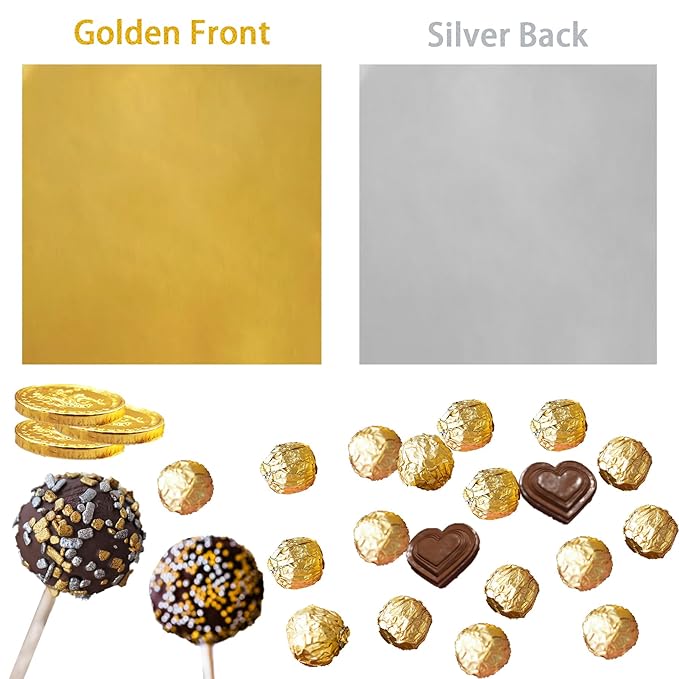 PABCK 500 Pcs 5 Colors Chocolate Wrappers Aluminium Foil Paper Wrapping Papers - Image 2